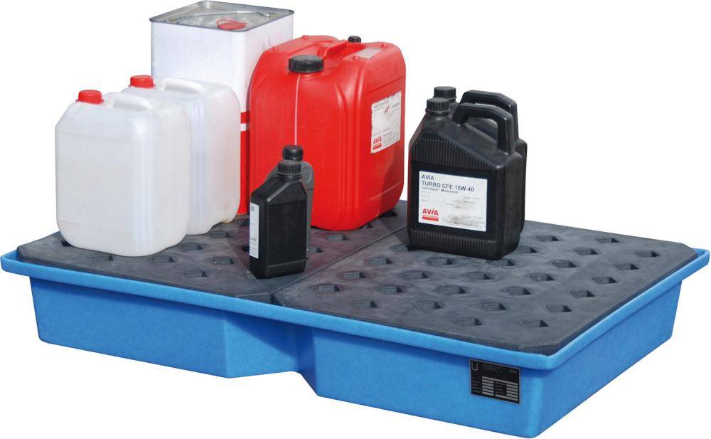 GREEN-LINE PE-Auffangwanne für Paletten KWP-P 100, aus robustem Polyethylen, Bla