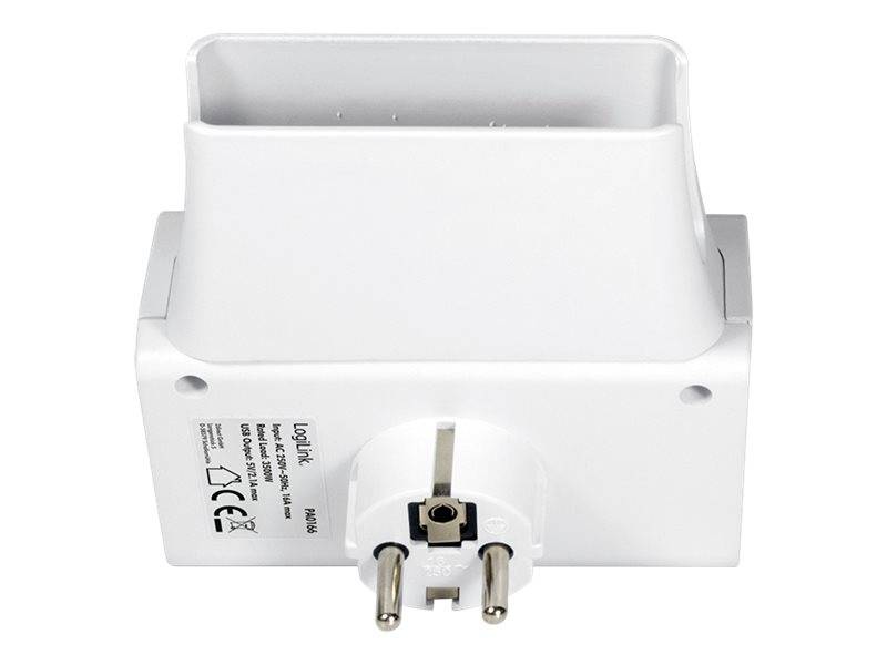 LogiLink 4 in 1 Socket - Netzteil - 3 Ausgabeanschlussstellen (CEE 7/7, 2 x USB)