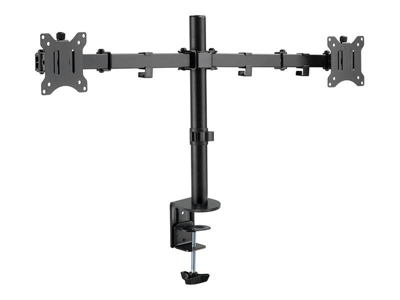 LogiLink Befestigungskit - einstellbarer Arm - für 2 LCD-Displays - Schwarz - Bildschirmgröße: 43.2-81.3 cm (17"-32")