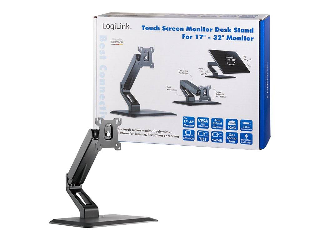 LogiLink Aufstellung - einstellbarer Arm - für LCD-Display - Schwarz - Bildschirmgröße: 43.2-81.3 cm (17"-32")
