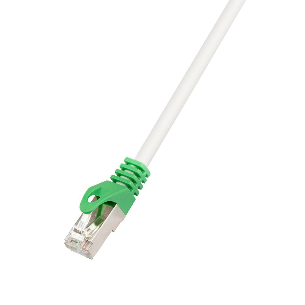 LogiLink RJ45 (gekreuzt) Netzwerk Anschlusskabel CAT 6 S/FTP 3.00m Grau Flammwidrig, Geflechtschirm, Gesamtschirm, Halogenfrei