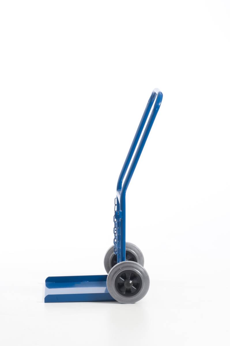 Flaschenkarre,Tragl. 100kg,Propangas 11kg Flasche,m. Kette,RAL5010,Vollgummi-Bereifung