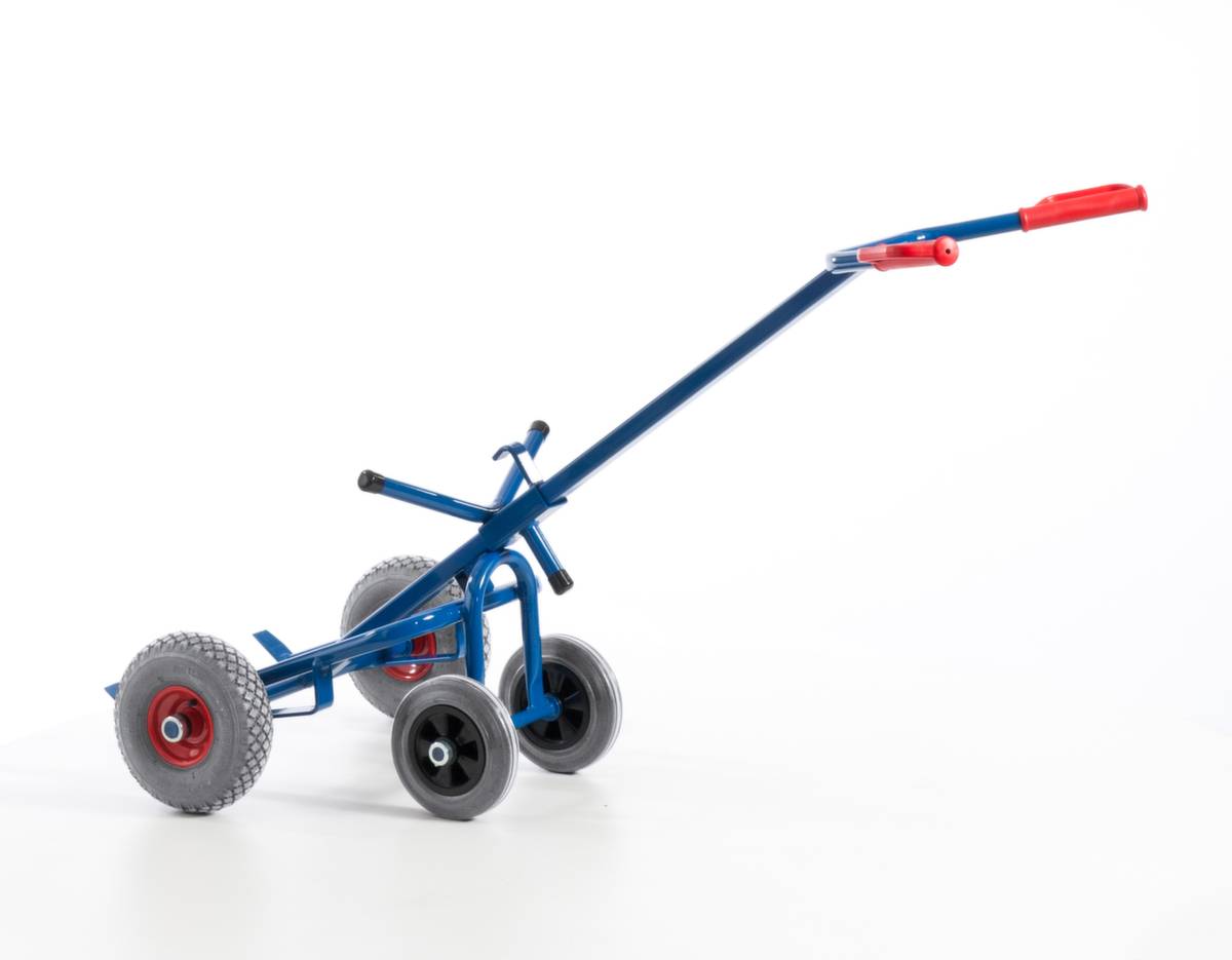 Fasskarre,Tragl. 250kg,1x200l Flasche,RAL5010,Luft-Bereifung,2 Stützräder