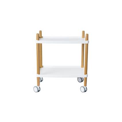 PAPERFLOW Bürowagen, 2 Fachböden, weiß / buche