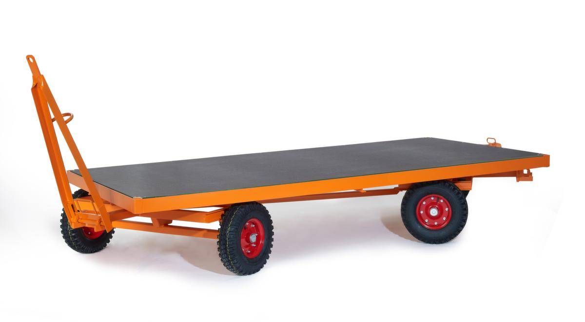 Industrieanhänger,Tragl. 5t,Ladefl. LxB 2000x1000mm,Siebdruckplatte,2-Achs-Drehschemel-Lenkung,RAL2004,4 Räder