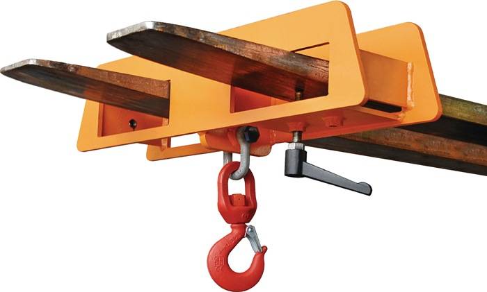 Lasthaken Trgf.1500kg gelborange lack.f.Gabelstapler BAUER