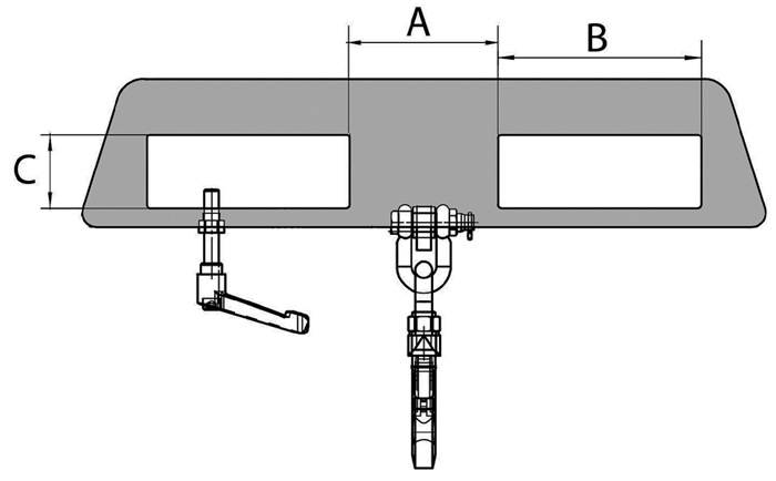 Lasthaken Trgf.2500kg gelborange lack.f.Gabelstapler BAUER