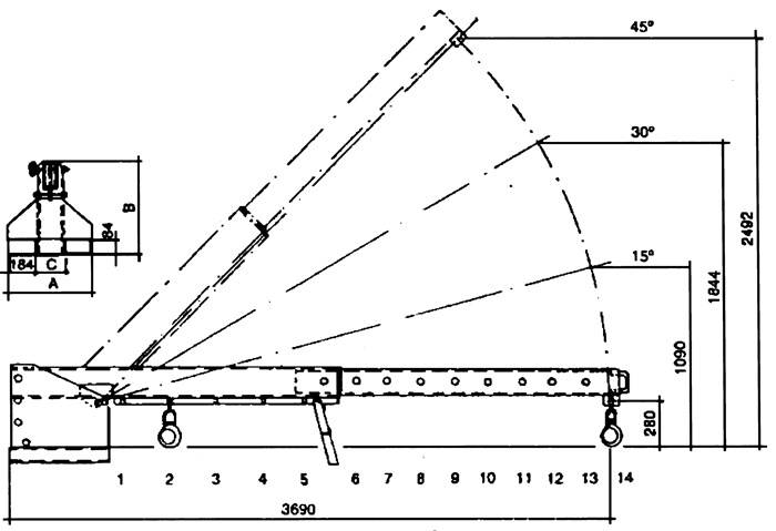 Teleskoplader max.3690mm Trgf.5000kg gelborange lack.f.Gabelstapler BAUER