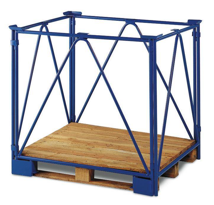Paletten-Stapelbügel,m. Klemmvorrichtung,Stahl,Auflast 2000kg,f. Palette LxB 1200x1000mm,Nutz H 1600mm,RAL5012