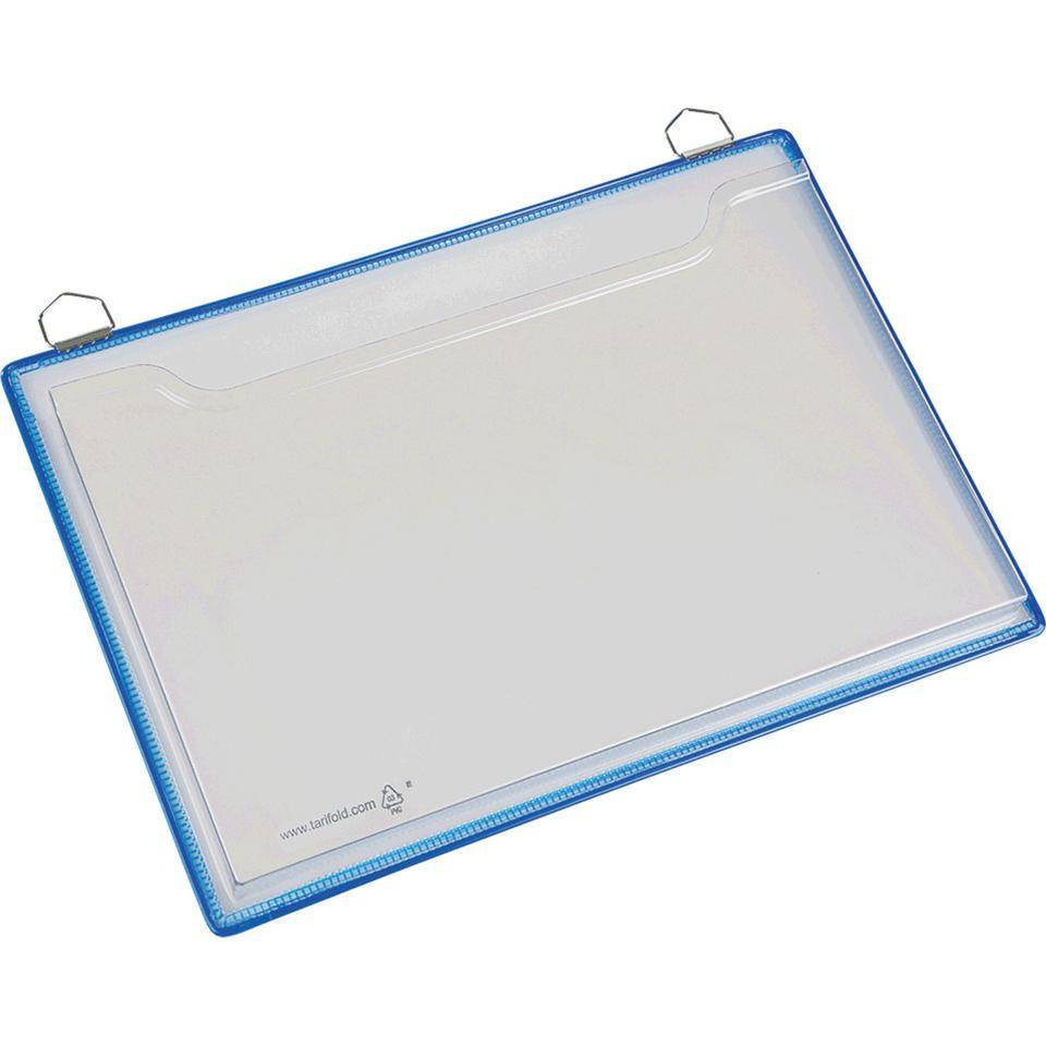 tarifold Prospekttaschen mit zwei Öse, blau, PVC, Querformat DINA4, 5/VE