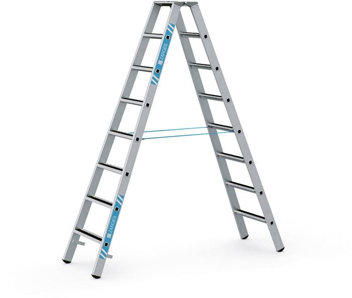 Stufen-Stehleiter R13step B 2x8 Stufen L.2,27m Arbeits-H.3,6m G.11,5kg Zarges