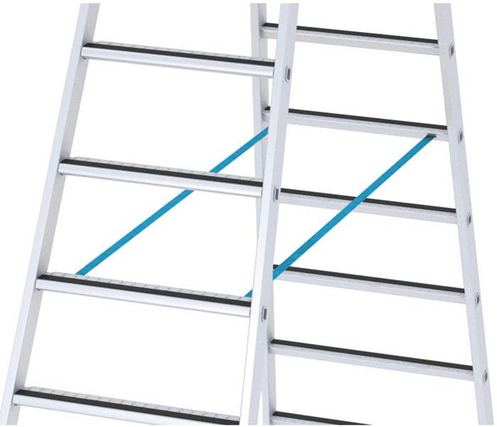 Stufen-Stehleiter R13step B 2x8 Stufen L.2,27m Arbeits-H.3,6m G.11,5kg Zarges