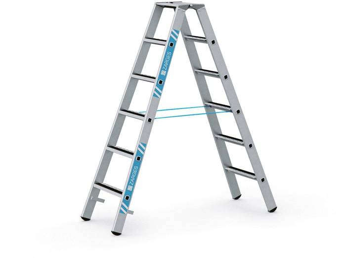 Stufen-Stehleiter R13step B 2x6 Stufen L.1,7m Arbeits-H.3,05m G.9,3kg Zarges