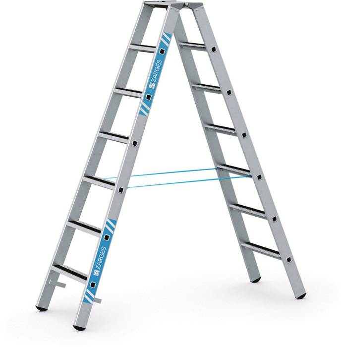 Stufen-Stehleiter R13step B 2x7 Stufen L.1,98m Arbeits-H.3,3m G.10,1kg Zarges