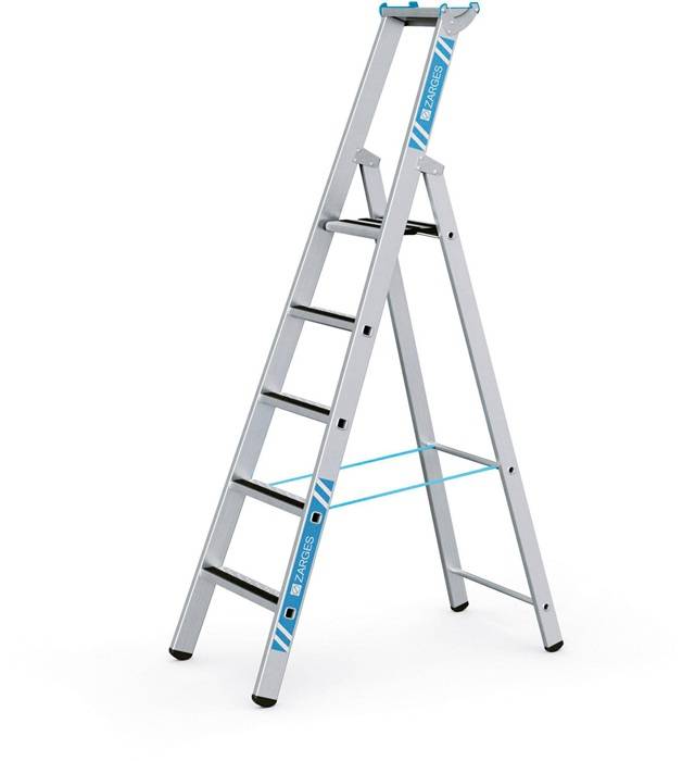 Stufen-Stehleiter R13step S 5Stufen L.2,15m Arbeits-H.3,35m LM G.10,5kg Zarges