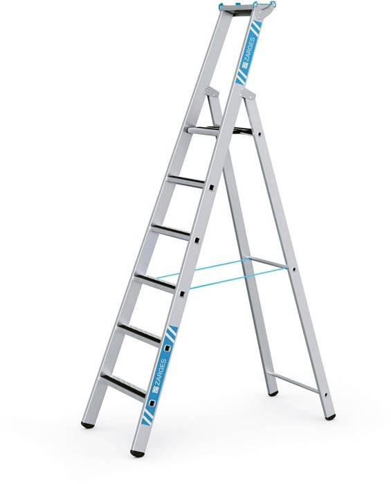 Stufen-Stehleiter R13step S 6Stufen L.2,43m Arbeits-H.3,6m LM G.11,5kg Zarges