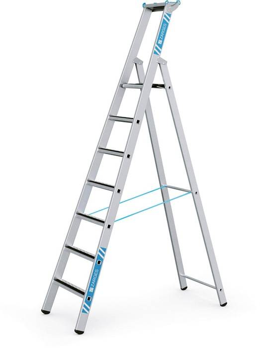Stufen-Stehleiter R13step S 7Stufen L.2,71m Arbeits-H.3,85m LM G.12,3kg Zarges