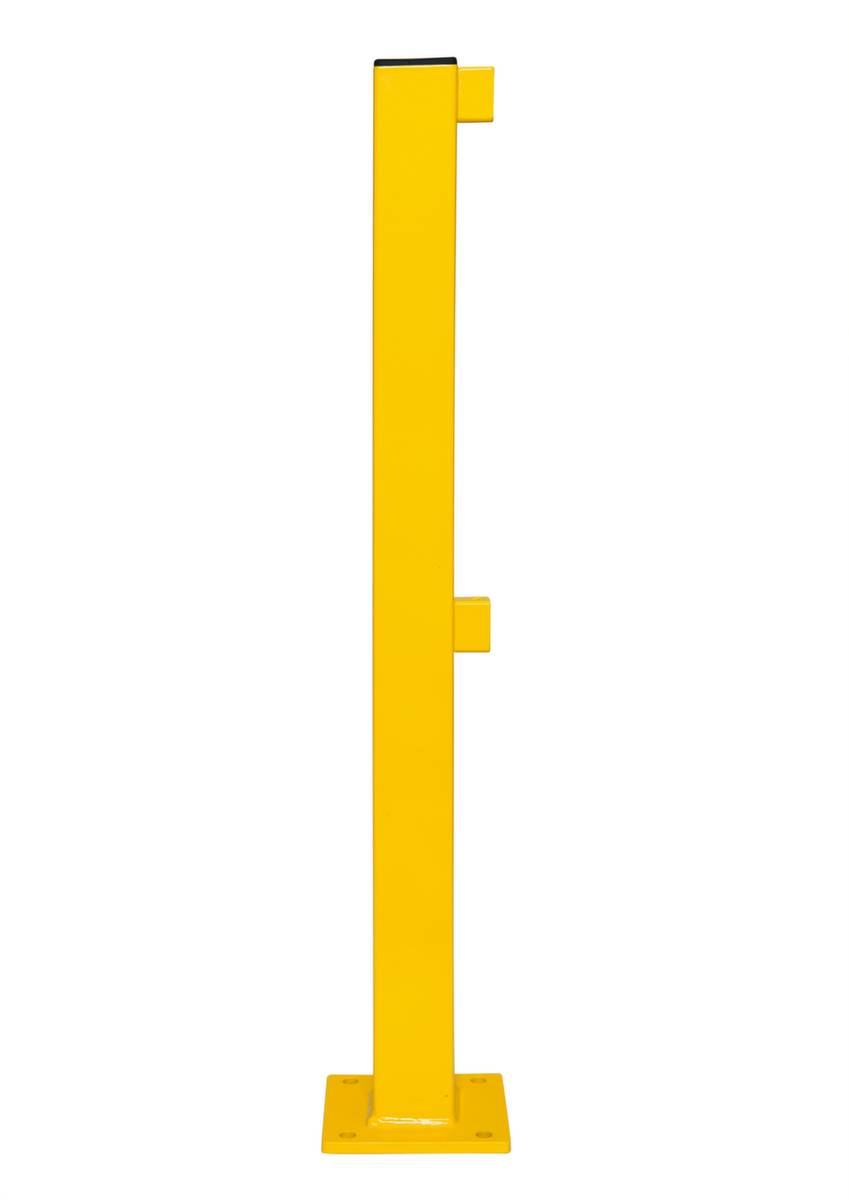 Rammschutzplanke,Anfangs-/Endpfosten,f. innen,HxBxT 1000x70x70mm,Stahl,gelb,z. Aufdübeln