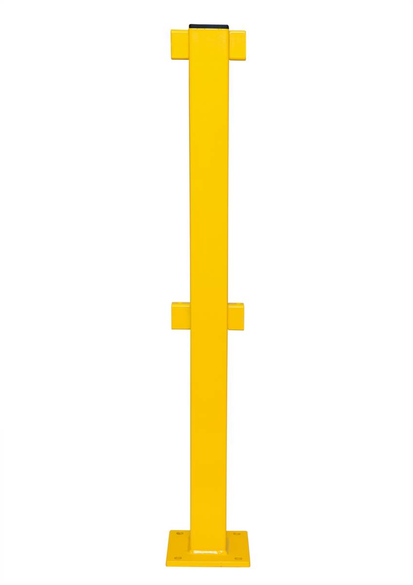 Rammschutzplanke,Mittelpfosten,f. innen,HxBxT 1000x70x70mm,Stahl,gelb,z. Aufdübeln