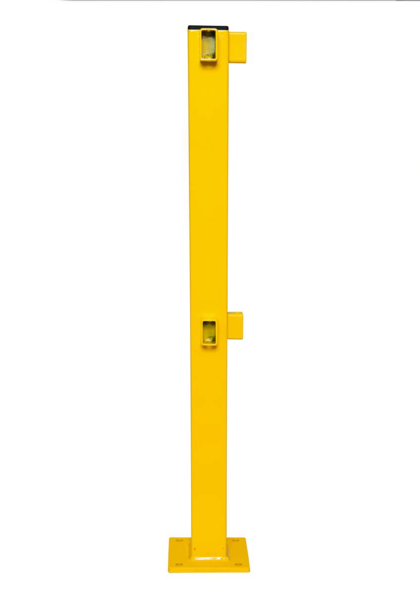 Rammschutzplanke,Eckpfosten,f. innen,HxBxT 1000x70x70mm,Stahl,gelb,z. Aufdübeln