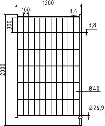 Schake 3B2012 Mobilzaun „Standard” Höhe: 2,00 m Torelement<br><br>Breite: 1,20 m