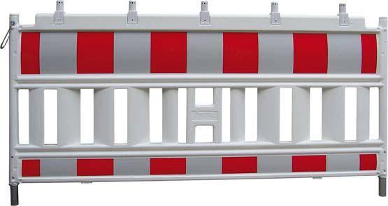 Schrankenzaun Euro 1 B2000 mm, nach ZTV-SA rot/weiß mit Lampenadapter - Artikel: 7830307308
