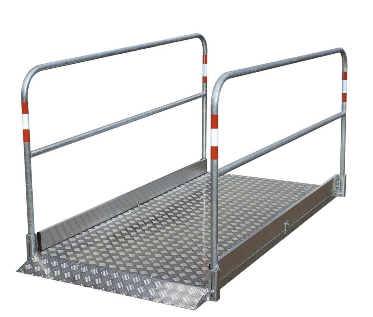 Grabenbrücke,LxB 2700mmx1000mm,Tragl. 200kg/m²,Trittfläche Alu rutschfest