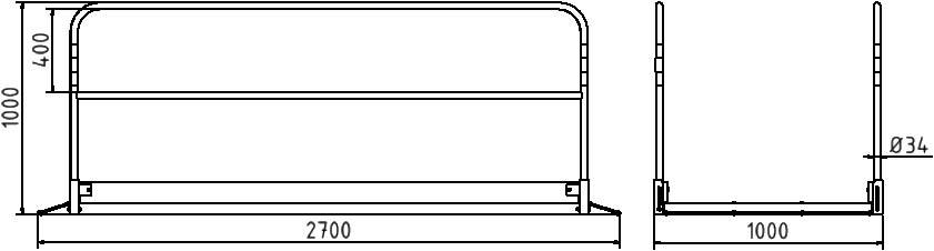 Schake 20272 Grabenbrücke aus Stahl / Aluminium Breite: 1,00 m, Länge: 2,80 m