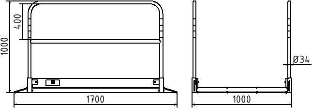 Schake 20270 Grabenbrücke aus Stahl / Aluminium Breite: 1,00 m, Länge: 1,80 m