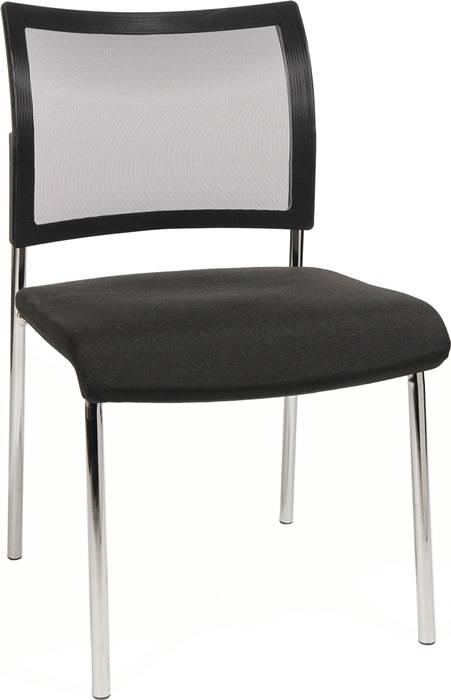 Stapelstuhl schwarz Rdrohr D.22mm verchr.Netzbespannung schwarz