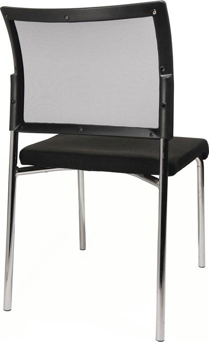 Stapelstuhl schwarz Rdrohr D.22mm verchr.Netzbespannung schwarz