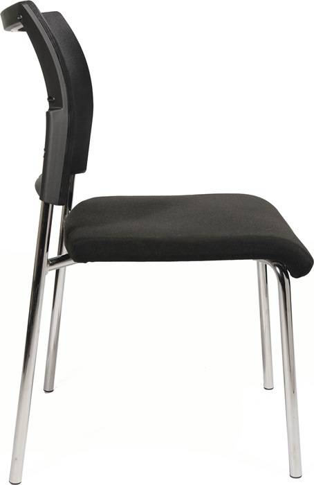 Stapelstuhl schwarz Rdrohr D.22mm verchr.Netzbespannung schwarz