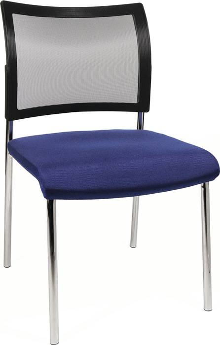 Stapelstuhl blau Rdrohr D.22mm verchr.Netzbespannung schwarz