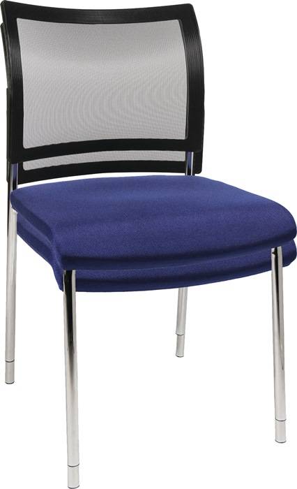 Stapelstuhl blau Rdrohr D.22mm verchr.Netzbespannung schwarz