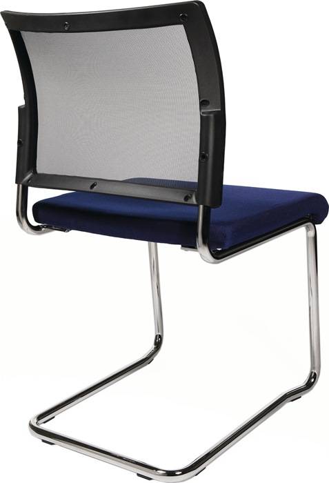 Schwingstuhl Netzbespannung schwarz Stoff blau Rdrohr D.22mm