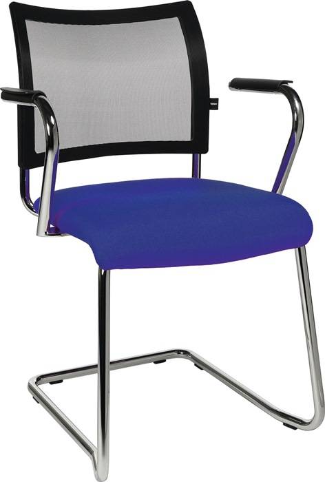 Schwingstuhl Netzbespannung schwarz Stoff blau Rdrohr D.22mm