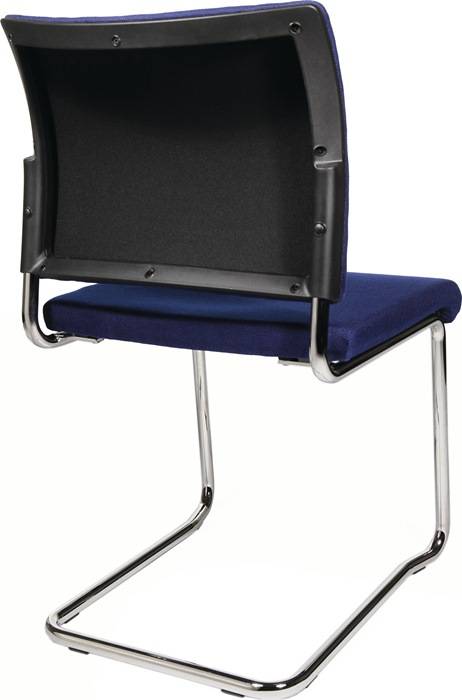 Schwingstuhl Rückenlehne gepolstert Stoff blau Rdrohr D.22mm