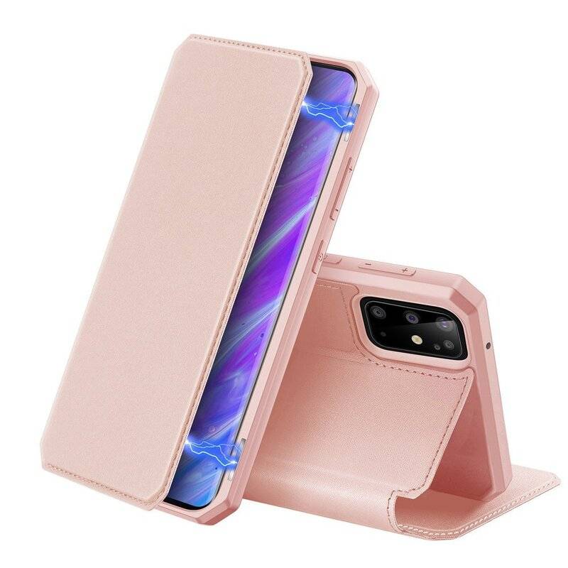 Buch Tasche Skin X Dux Ducis für SAMSUNG GALAXY A51 A515F Handy Hülle Etui Brieftasche Schutzhülle mit Standfunktion, Kartenfach Rose