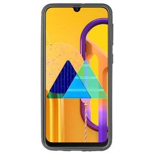 Silikon Hülle Bumper Carbon kompatibel mit SAMSUNG GALAXY M30s (M307F) Case TPU Soft Handyhülle Cover Schutzhülle Schwarz
