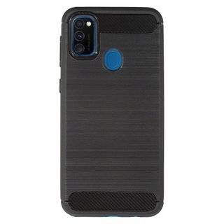 Silikon Hülle Bumper Carbon kompatibel mit SAMSUNG GALAXY M30s (M307F) Case TPU Soft Handyhülle Cover Schutzhülle Schwarz