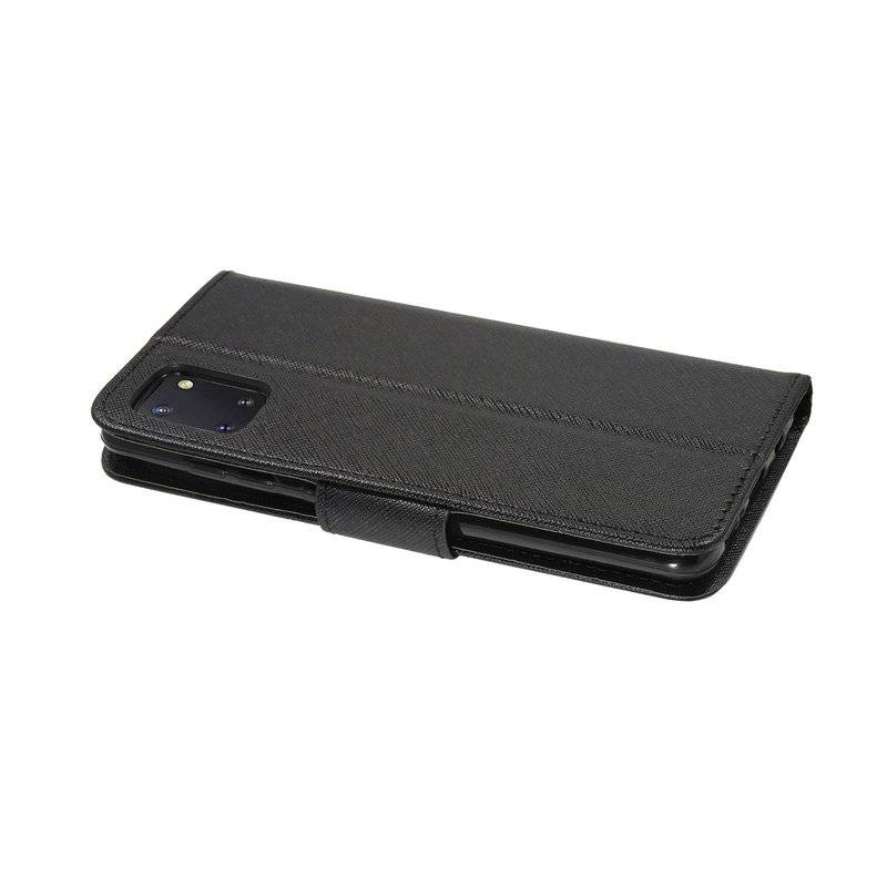 Buch Tasche Fancy für SAMSUNG GALAXY NOTE 10 LITE N770F Handy Hülle Etui Brieftasche Schutzhülle mit Standfunktion, Kartenfach Schwarz