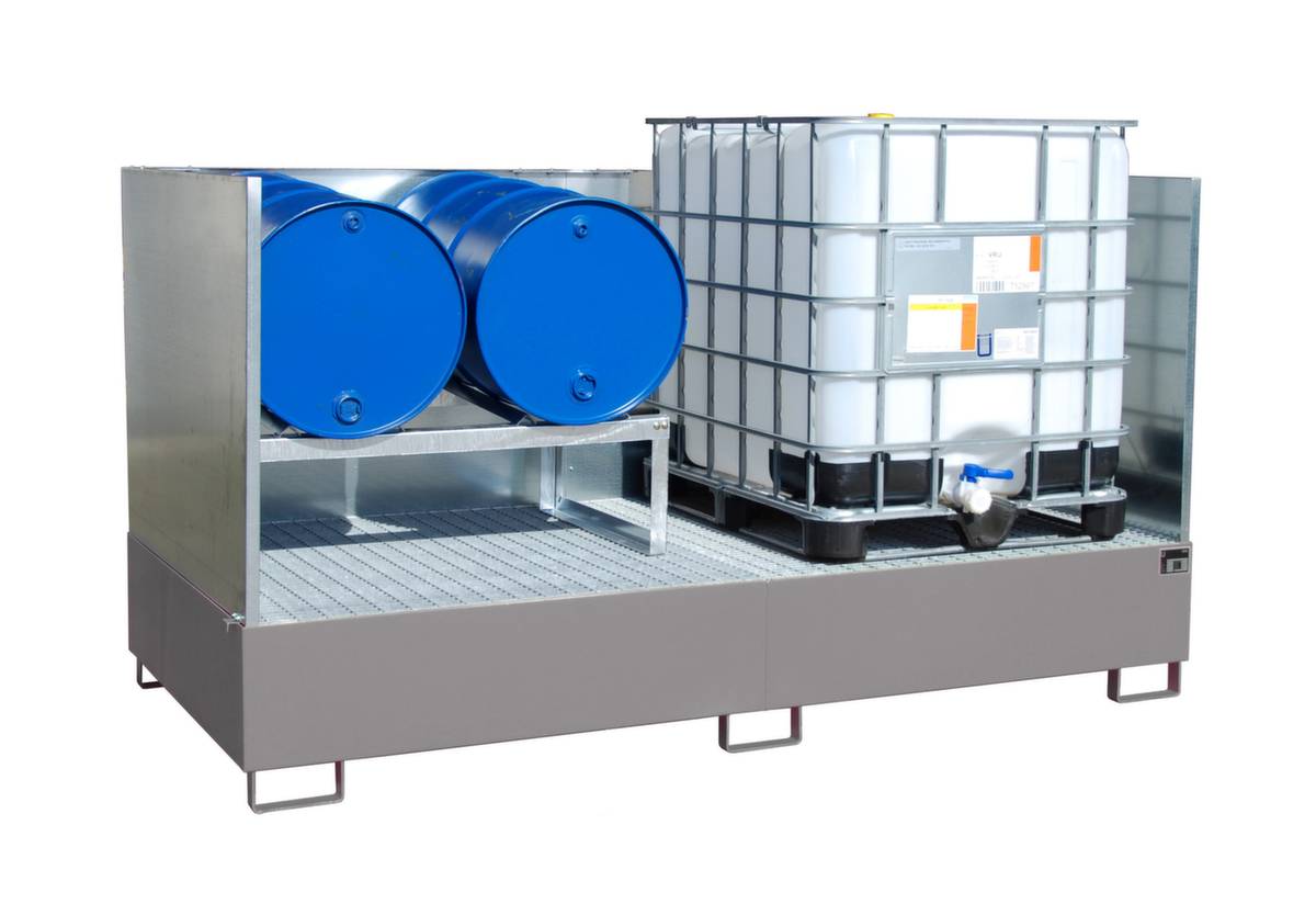 Auffangwanne AW 1000-2, lackiert, Mausgrau