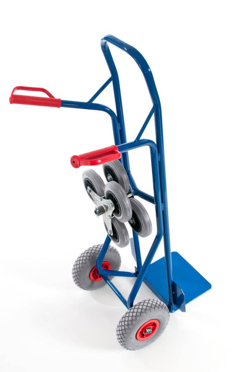 Treppenkarre,3-Stern,Tragl. 150kg,Schaufel BxT 300x225mm,RAL5010,Luft-Bereifung