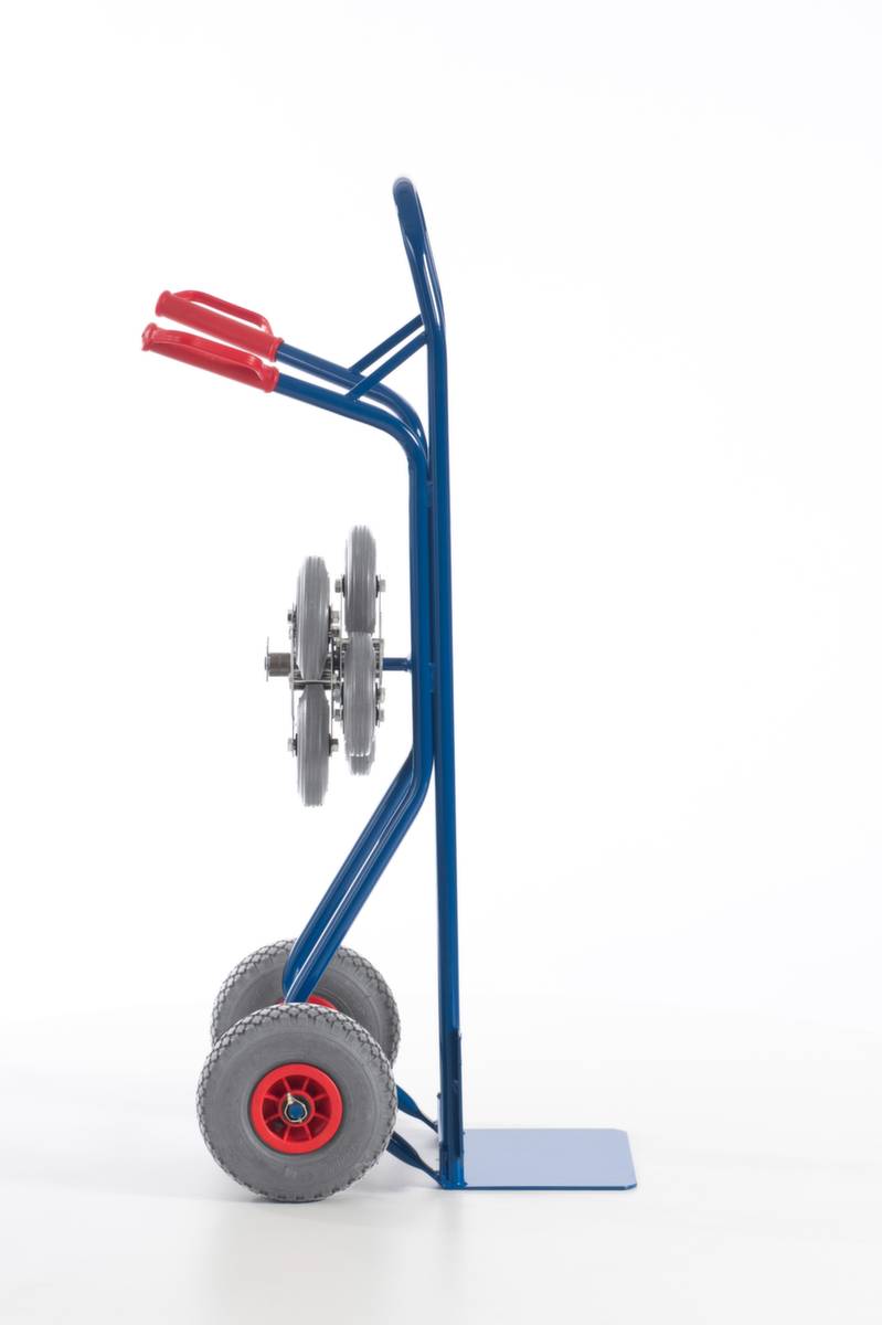 Treppenkarre,3-Stern,Tragl. 150kg,Schaufel BxT 300x225mm,RAL5010,Luft-Bereifung