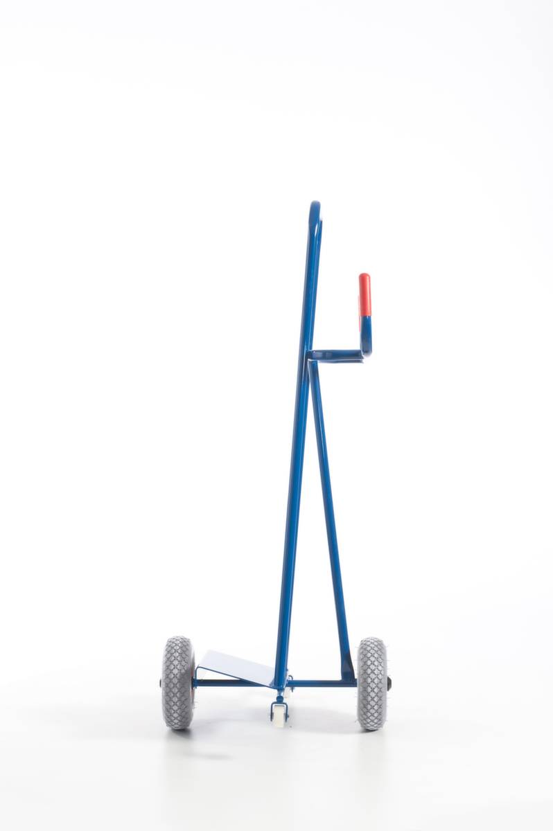 Plattenkarre,Tragl. 200kg,Schaufel BxT 500x200mm,längs,m. Stützbügeln,RAL5010,Luft-Bereifung