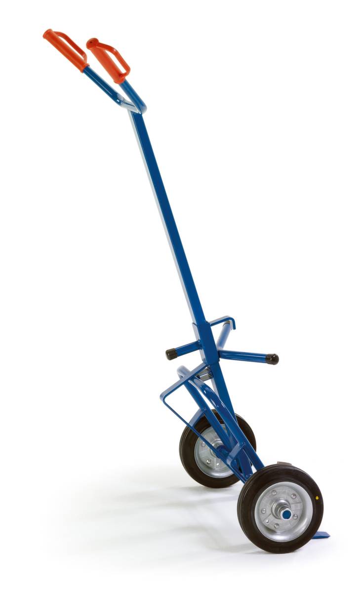 ESD-Fasskarre,Tragl. 250kg,1x200l Flasche,RAL5010,Vollgummi-Bereifung,ohne Stützrad