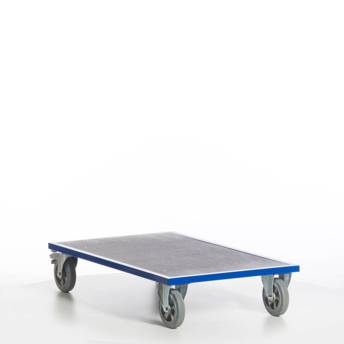 Plattformwagen,Tragl. 1200kg,Ladefl. LxB 1200x800mm,Siebdruckplatte,RAL5010,2 Lenk-/2 Bockrollen,Elastik-Bereifung