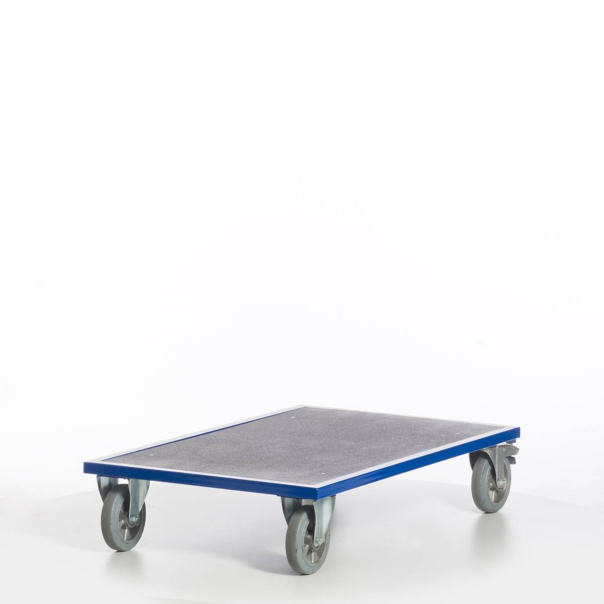 Plattformwagen,Tragl. 1200kg,Ladefl. LxB 1200x800mm,Siebdruckplatte,RAL5010,2 Lenk-/2 Bockrollen,Elastik-Bereifung