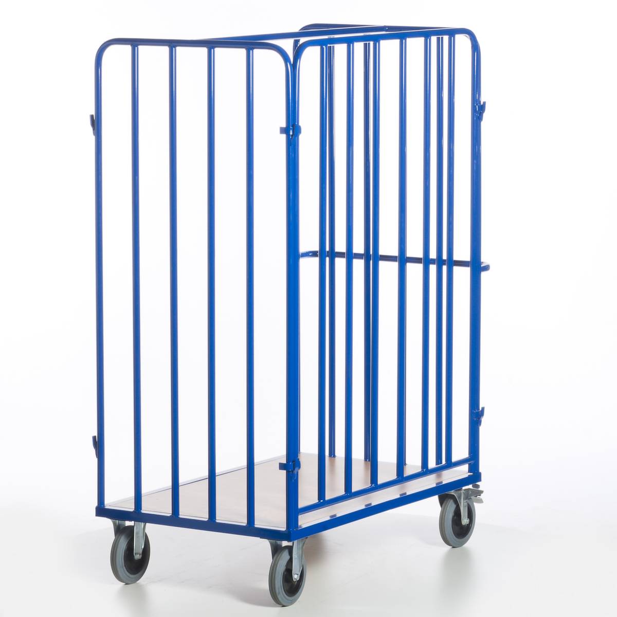 Paketwagen,Tragl. 600kg,Ladefl. LxB 1200x770mm,Holzboden,RAL5010,TPE-Bereifung