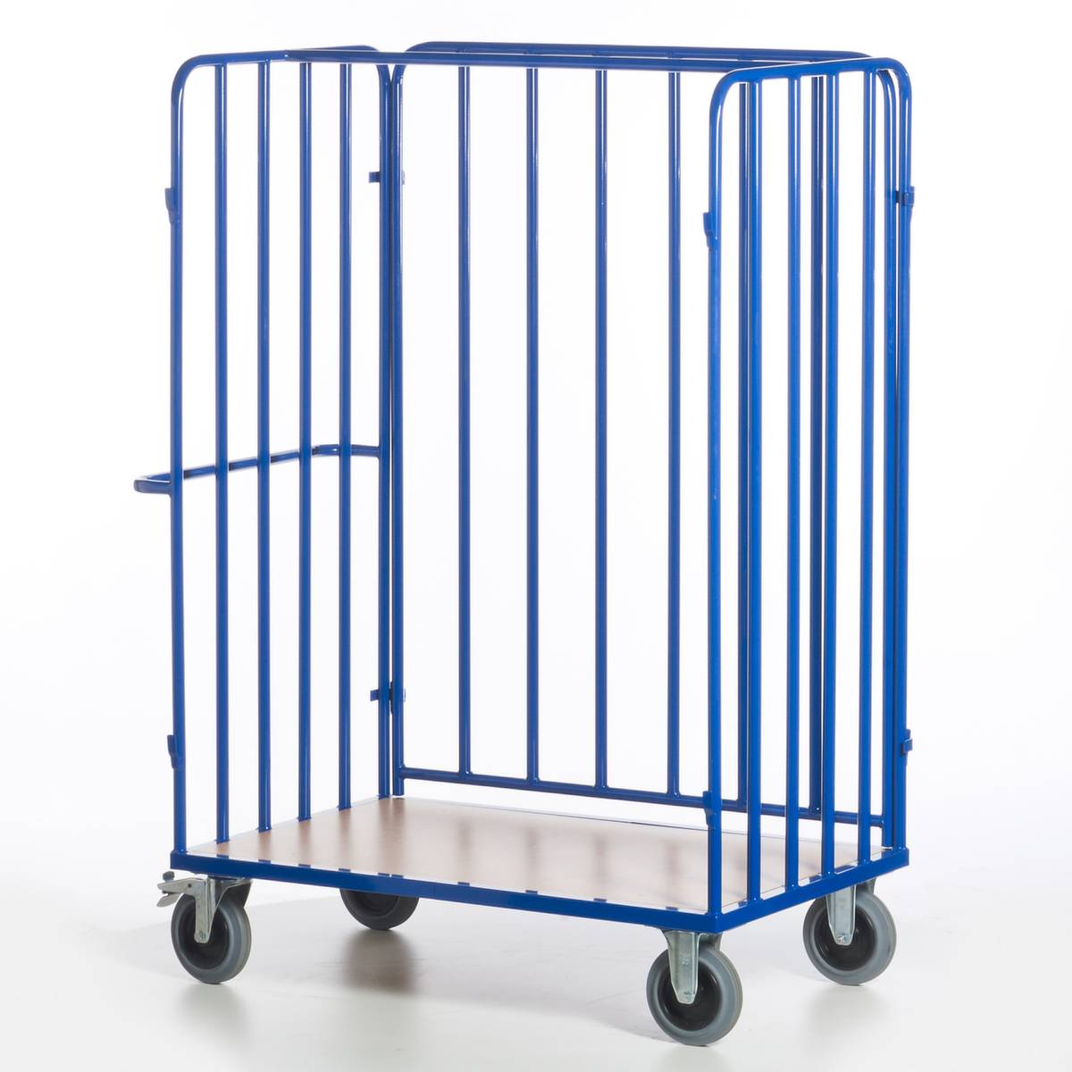 Paketwagen,Tragl. 600kg,Ladefl. LxB 1200x770mm,Holzboden,RAL5010,TPE-Bereifung